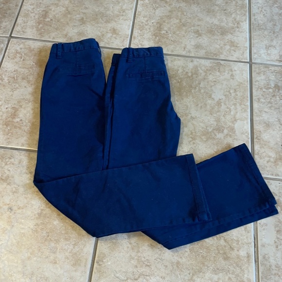 NWOT Two Pair 8 Slim Childrens Place Bootcut Uniform Chinos in Navy - Picture 1 of 6